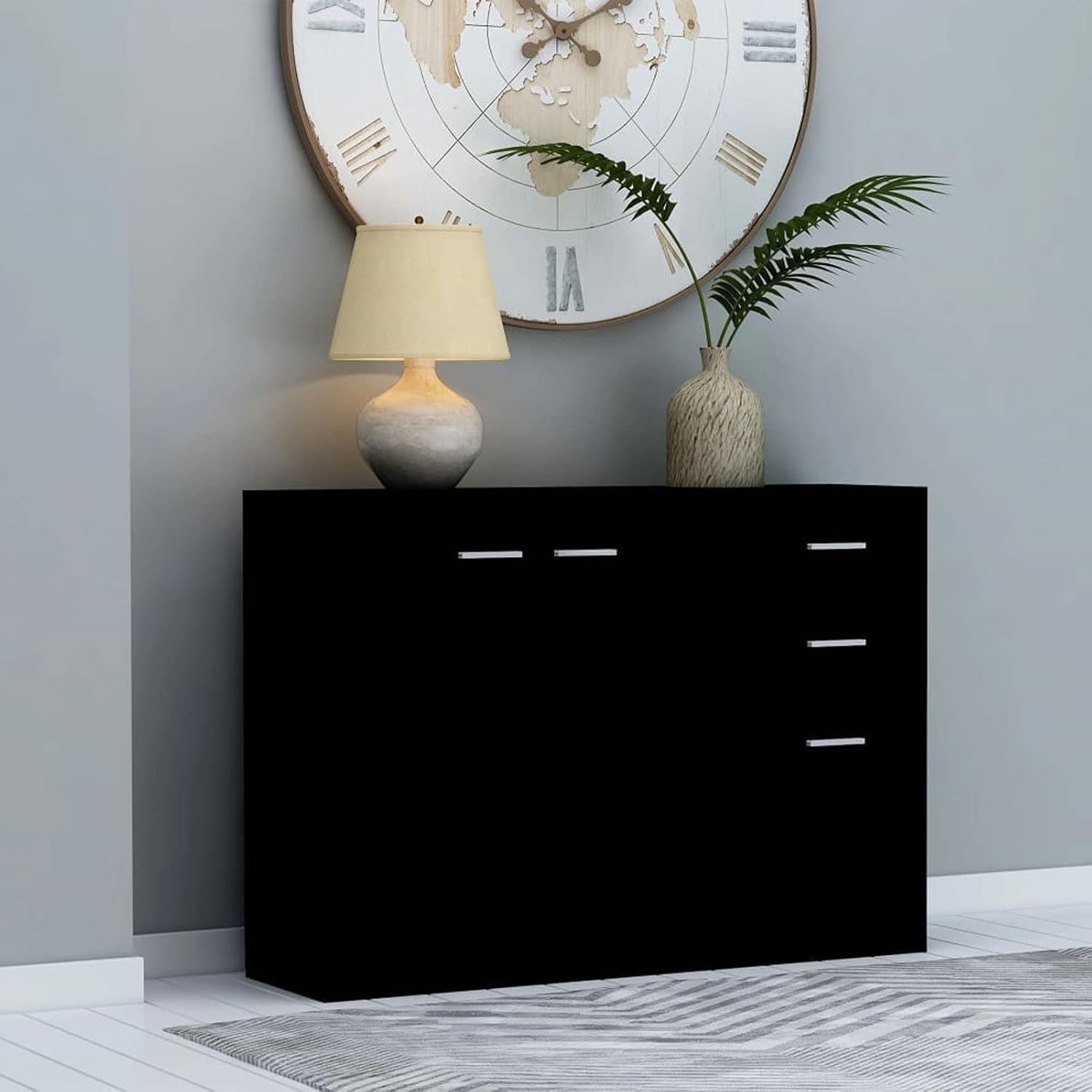 Quisilife Rectangular Hair Styling Barber Station, with 3-Drawers 1 Cabinet Hairdressing Cabinet: Furniture & Decor