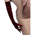 DooWay Long Velvet Gloves Women Touchscreen 24-inch Stretchy Special Occasion 1920s Costume Evening Opera Gloves