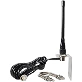 HYS VHF Marine Antenna Low-Profile 156-163MHz w/16.4ft(5m) Cable with PL259 | Brass&amp;Copper, RG58 Low Loss Premium Coaxial Cable, for Uniden UM385BK Garmin 215 VHF (AIS-capable) Cobra Icom marine radios