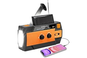 NPET Emergency Solar Hand Crank Radio, AM/FM/NOAA Portable Weather Radio for Hurricane Season,with 1W LED Flashlight,Cell Phone Charger,Motion Sensor Reading Lamp