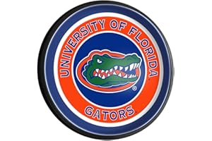 THE FAN-BRAND The Fan Brands NCAA Florida Gators: Round Slimline Lighted Wall Sign, Blue - Sports Team Bar Sign Décor - Home Man Cave, Party Decoration