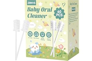 Foily 60-Pack Baby Tongue Cleaner Gauze– Gentle Newborn Oral Care, Disposable Toddler Tooth Brush for 0-24 Months Tooth Mouth Gum Clean (Square Style)