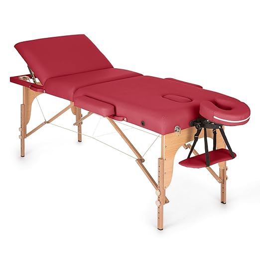 Klarfit MT 500 – Massageliege/Massagebank-210 cm mit Gesichtsbereich, Füllung Schaumstoff Zellen Feine 10 cm, komplett Anpass