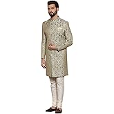 KISAH Men's Kurta Sherwani Set - Traditional Indian Ethnic Wear for Men - Ideal for Weddings, Festivals & Celebrations