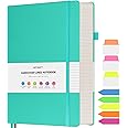 Lined Notebook Journal for Women Men, A5 College Ruled Notebook, 312 Numbered Pages Notebooks for Work, 100gsm Paper Daily Journal, Hardcover Vegan Leather Journals for Writing Office, Peacock Blue