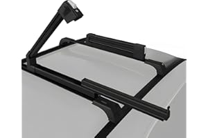 Erkul Ski Rack for Car Roof with Sliding Extension - 35" Universal Ski & Snowboard Rack with Lock | Holds 6 Pairs of Skis or 4 Snowboards - Fits All Types of Cross Bars-Black