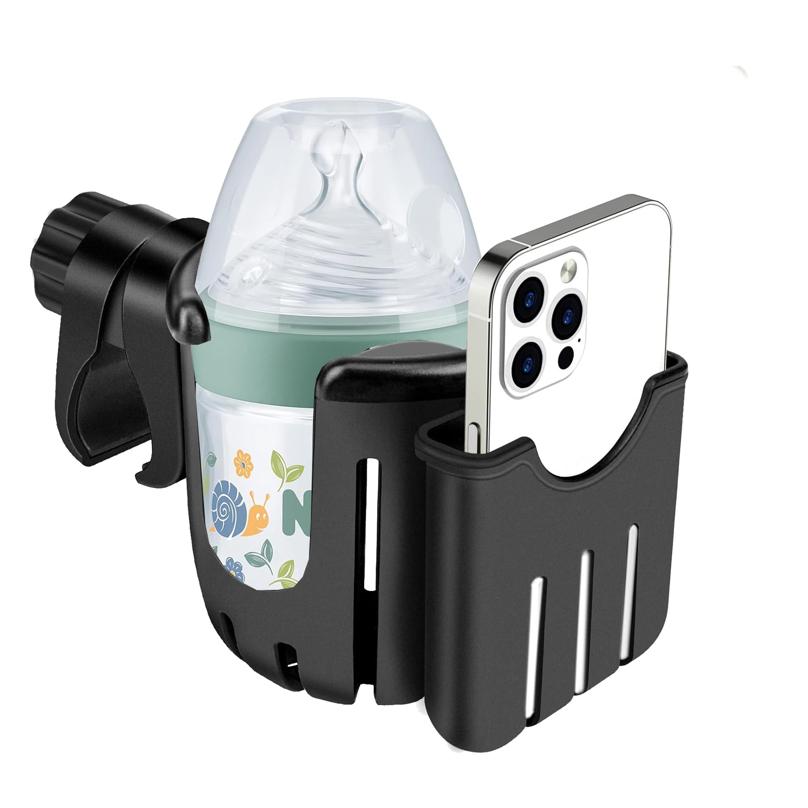 ieron Pram Cup Holder, Universal Stroller Cup and Phone Holder, Pushchair, Buggy, Bike, Baby Bottle Organizer Gifts for New Parents