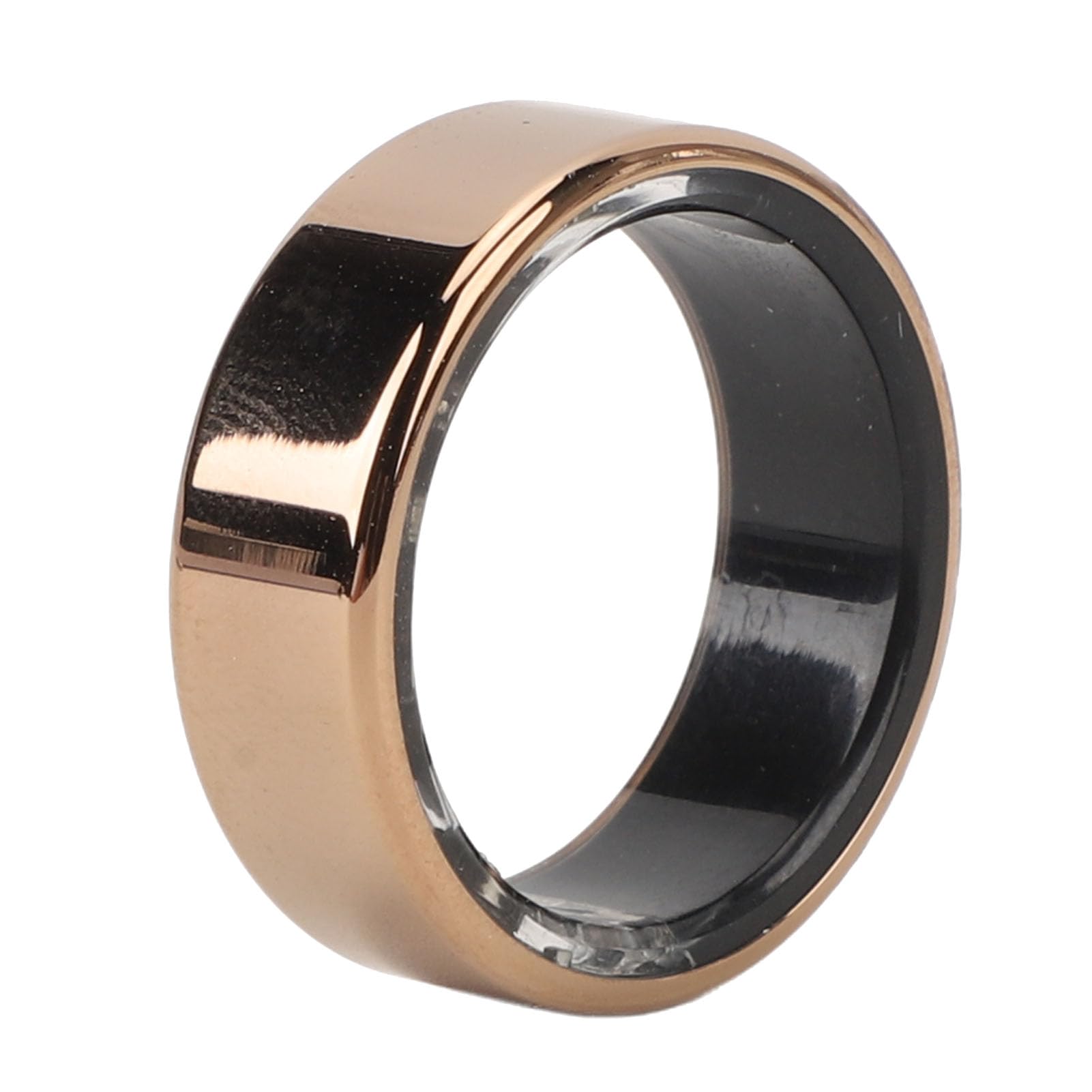 Smart Ring Fitness Tracker, Sleep and Fitness Ring, IP68 Waterproof Ceramic Stainless Steel Health Ring Bluetooth Pedometer for Men Women for Android for IOS (Gold)