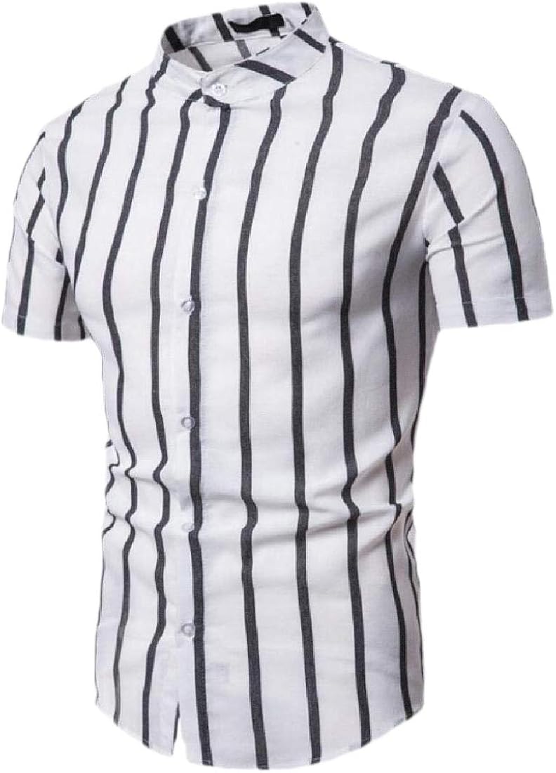 Gocgt Men's Short Sleeve Summer Tops Blouses Button Down Shirt Casual