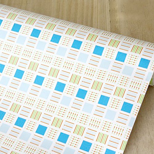 Yifely Shelf Drawer Liner Peel & Stick Refurbished Old Countertops Boxes 17.7 Inch by 13 Feet Blue Grid