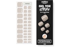 MOYOU LONDON Semi Cured Gel Nail Strips, 32 Pc. Gel Wraps for Nails, Easy Apply & Remove for Salon-Quality Pedicure - Fossil