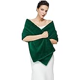 BEAUZSUZSANA Women Faux Fur Shawl Wrap for Evening Dresses Bridal Fur Stoles Scarf for Wedding Party