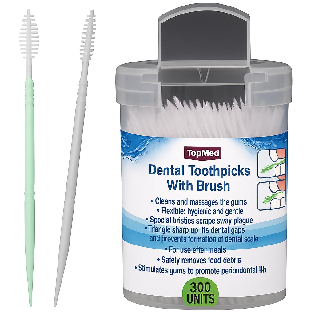 Oral Care Dental Brush Teeth Pick Plastic Teeth Floss Toothpick 300 Count (Color May Vary)