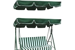 Timoau Porch Swing Canopy, Replacement Waterproof Swing Top Cover, Outdoor 3 Seater Garden Swing Seat Canopy Cover, Sun Shade Patio Canopy Awning 72"×44"