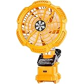 WaxPar Clip Fan Compatible with Dewalt 20V Battery, 3 in 1 Camping Fan Cordless Clamp with USB Port 3 Speed Settings, Clamping Capacity, Adjustable Head