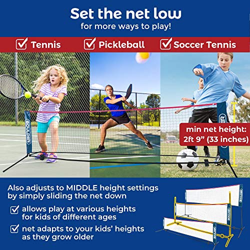 Boulder Portable Badminton Net - 14-Ft Small Net Set for Tennis, Soccer Tennis, Pickleball, Badminton- Easy Set-up Nylon Sports Net with Poles - for Indoor or Outdoor Court, Beach, Driveway (Renewed) - Thumbnail 2