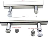 KEABATH 2 Pack Square Shower Door Handle with Plastic Knobs 145mm Center view 2