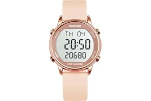 TIMEURE Pedometer Watch for Women, Step Counter for Walking No App/Phone Required Step Counter, Waterproof Fitness Calorie Tracker, Distance Tracking, Alarm, Large Digital Display Watch, TU-2509