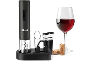 Wine Corkscrew Electric Wine Opener Wine Bottle Opener with Foil Cutter 2 Vacuum Stoppers Aerator Pourer, Automatic 4-in-1 Gi