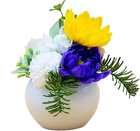Amazon シャボンフラワー仏花 ソープフラワーアレンジメント 枯れないお花 お盆 お悔やみのお供えに最適 あやめホワイト 造花 オンライン通販
