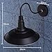 Jeteven Metal 1-light Wall Sconce Lamp Shade Industrial Gooseneck Barn Light Fixtures for E27 Bulb, Black