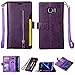Galaxy S7 Edge Wallet Case, Leather [9 Card slots] [photo & wallet pocket] (Purple)