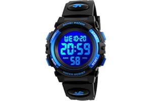 Dayllon Kids Digital Watch Boys Outdoor Sports 50M Waterproof Girls Watches Alarm Clock 12/24 H Stopwatch Calendar for Ages 3-15 Boy Girl Wristwatch Kids Gift