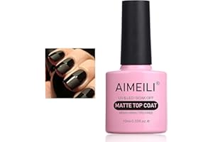 AIMEILI Soak Off U V LED Gel Nail Polish - No Wipe Matte Top Coat 10ml