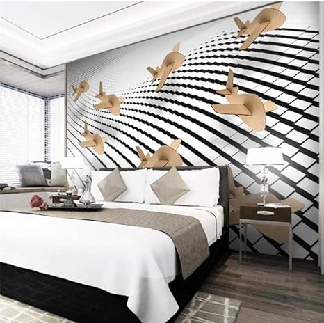 Amazon Xueshao 壁紙カスタム壁紙壁画3d立体飛行機モデル抽象 空間テレビの背景の壁 1x100cm 壁紙