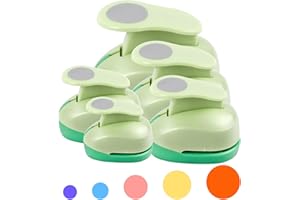 UCEC Circle Punch Craft Hole Punch for Paper Crafting, 5 Different Size Circle Cutters Hole Punches for Paper Crafts, Cardstock, Gift Wrapping, Cards, Scrapbooks 3/8 5/8 1 1.5 2 Inch Round Puncher Set
