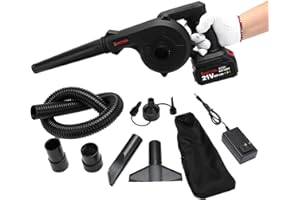 Mini Blower Black,2- in-1 Cordless Small Blower with 21v Lithium Battery,Compact Blower for Inflating,Blowing Leaf,Clearing Dust & Small Trash,Car,Computer Host,Hard to Clean Corner by SHINTYOOL