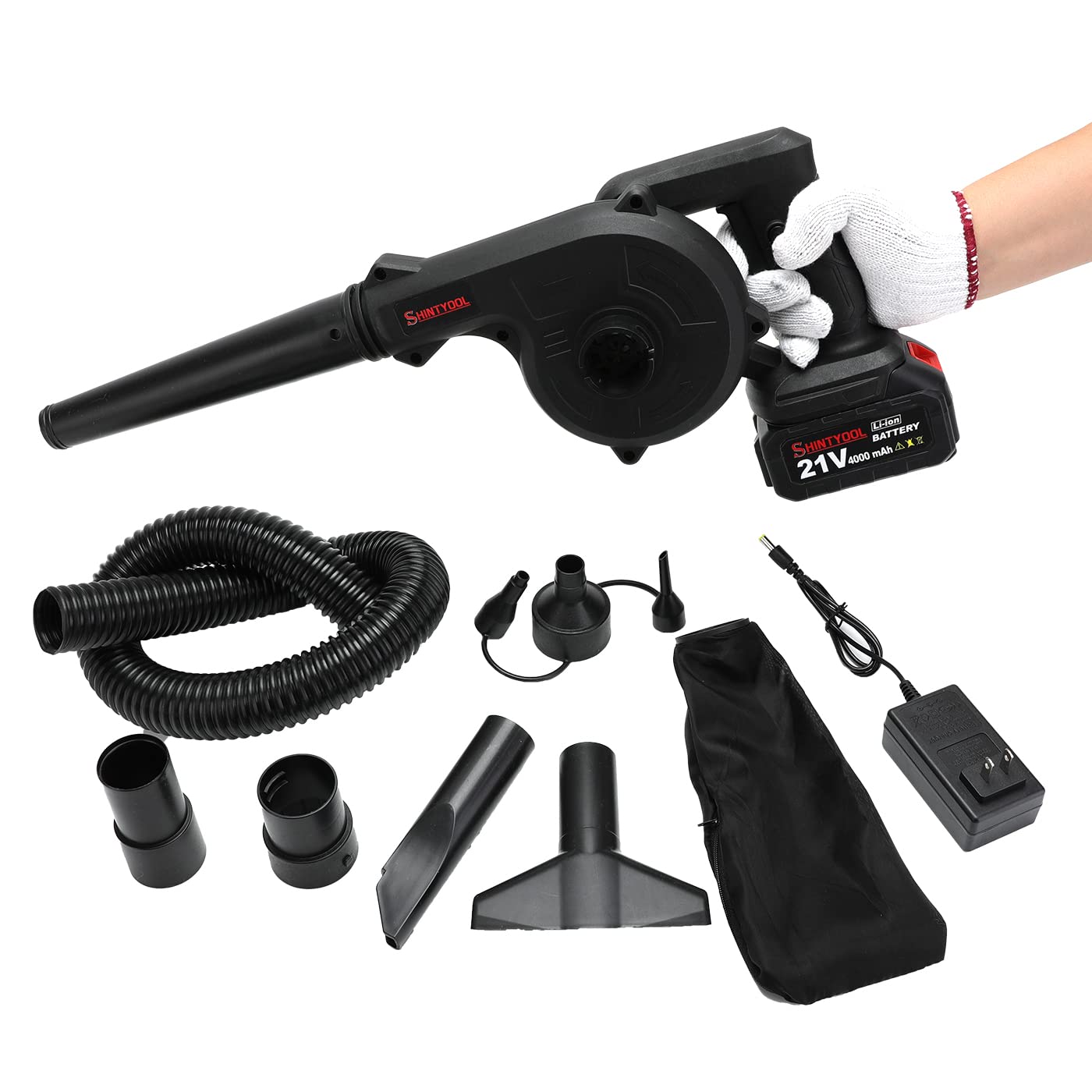 Photo 1 of Mini Blower Black,2- in-1 Cordless Small Blower with 21v Lithium Battery, for Inflating,Blowing Leaf,Clearing Dust & Small Trash,Car,Computer Host,Hard to Clean Corner by SHINTYOOL