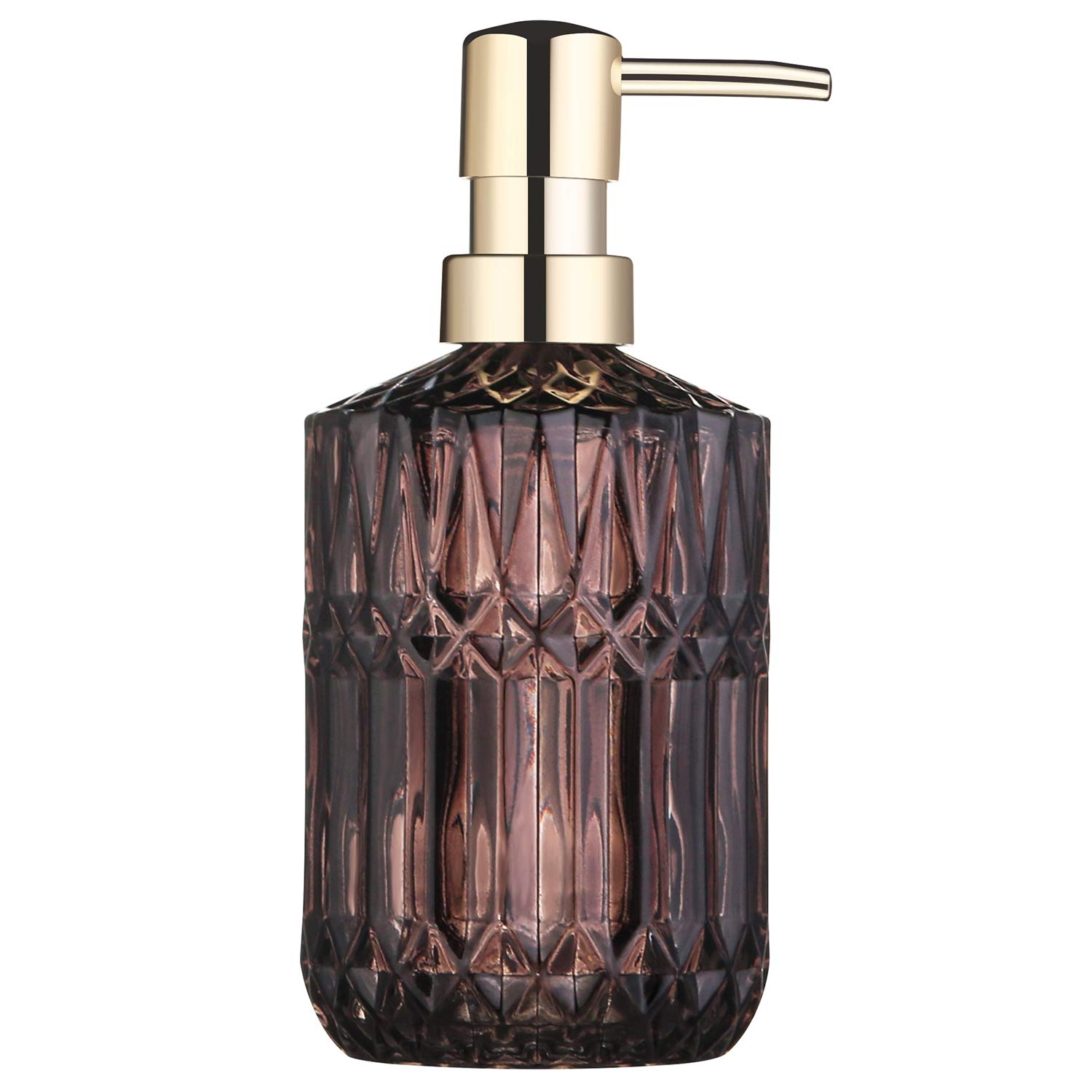 YunNasi Glass Soap Dispenser with Pump, Refillable Liquid Hand Soap Dish Soap Dispensers for Bathroom Counter, Kitchen Sink (Dark gray)