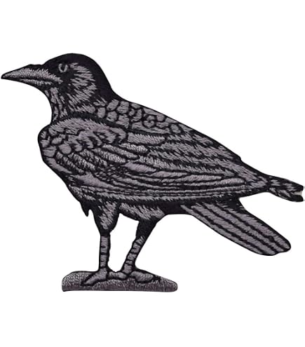 Set Of 2 American Crow/Raven Iron-On Embroidered Patches - Cartoon Bird Design For Jackets, Bags, Denim - View #9