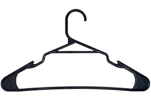 TERRA TERRA MIA Eco-Friendly Clothing Hangers for Avg. Weight (Max 3lbs) Clothes Made from 100% Recycled Post Industrial Plastic (Black, 20)