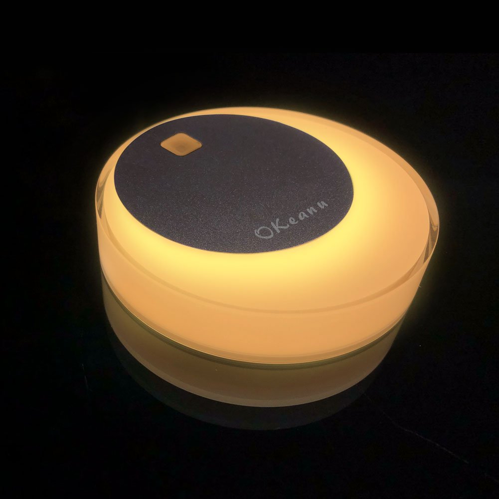 Motion Sensor Cabinet Led Light, Okeanu 3 Modes 14 LED Rechargeable Motion Sensor LED Night Light with USB Cable Auto On/Off, Cordless Wall Lights, Step Lights for Closet, Stairs, Bedroom (Yellow)