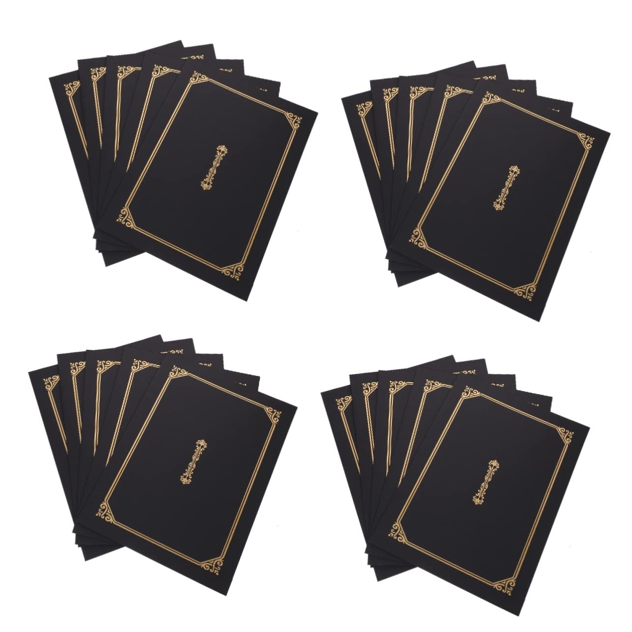 EXCEART 5Pcs Black Gold Stamping a4 Certificate Holders - Diploma Covers for Graduation and Awards