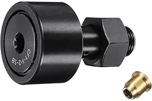 uxcell CF-1-1/2-SB CR24 Cam Follower Track Runner Bearings, Chrome Steel Roller Stud Track Bearing, 1-1/2" Roller Dia, 5/8-18