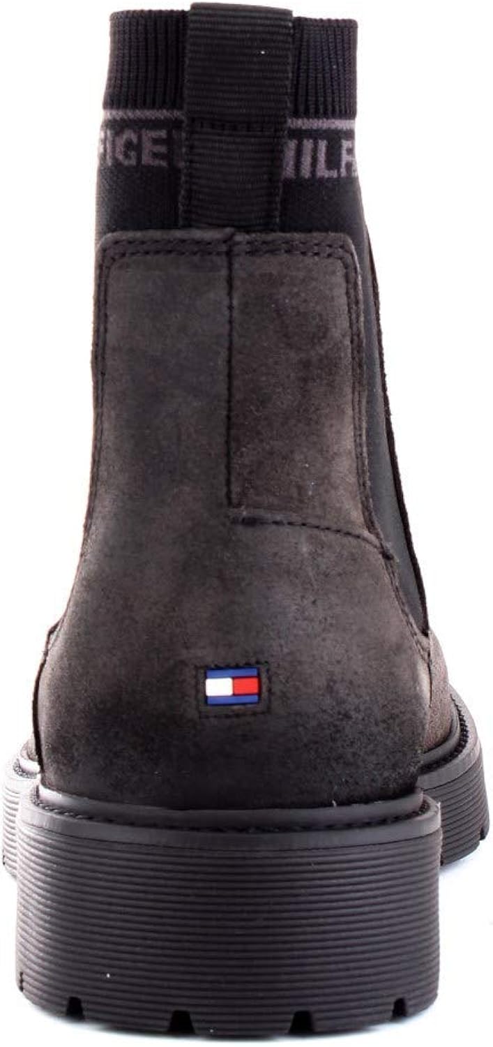 tommy hilfiger metallic cleated chelsea boot