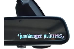 ZEARPT 2 x Passenger Princess Vinyl Decal Car Makeup Mirror Rearview Mirror Bumper Sticker Laptop Car Accessory Stars Old English Girlfriend Truck Decal, Car Accessories, Passenger Princess Humor 4 inch