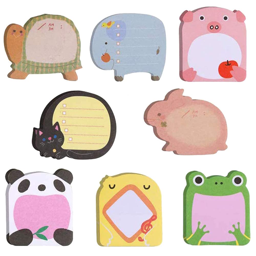 40 Pack Cute Animals Sticky Note Set, Mini Refrigerator Notes, School & Office Memo Pads, Kids Party Bags Filler