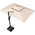 10' X 13' Patio Umbrella Outdoor Large Rectangle Offset Cantilever Umbrellas Double Top Heavy Duty Windproof with 360-degree Rotation for Pool Garden Deck