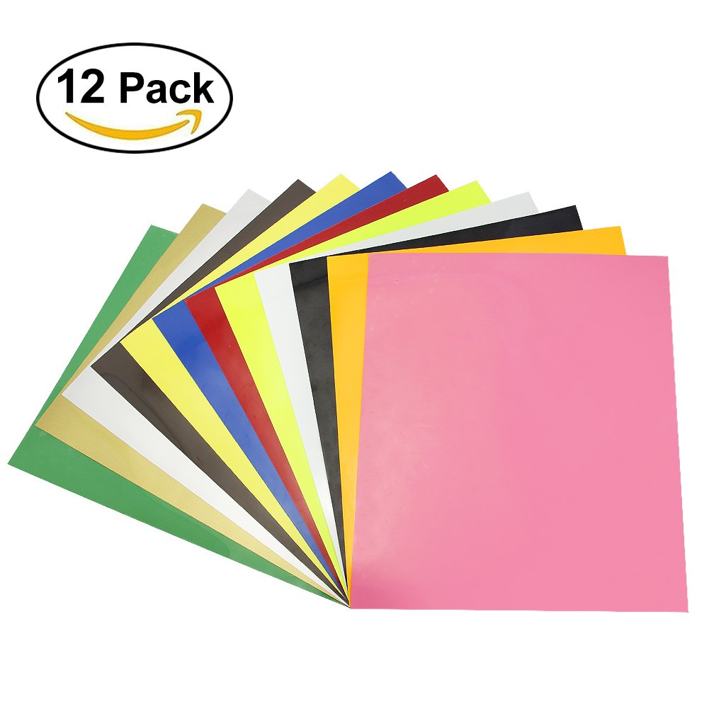 JTDEAL 12PCS Heat Transfer Paper Vinyl PU Iron On Vinyl 12*10 Inch HTV Heat Transfer Printing