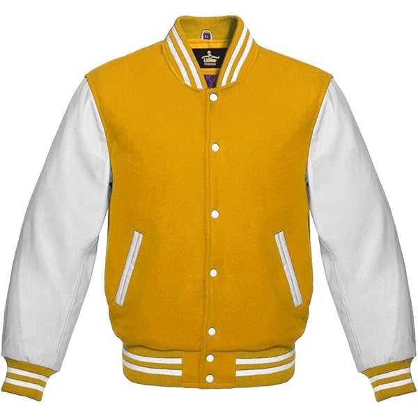 Amazon.com: Kicky Varsity Jacket Leather Sleeve and Wool Blend