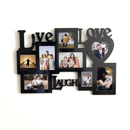 Picrazee Wooden LiveLoveLaugh Photo Frame For Wall Decor Big Size
