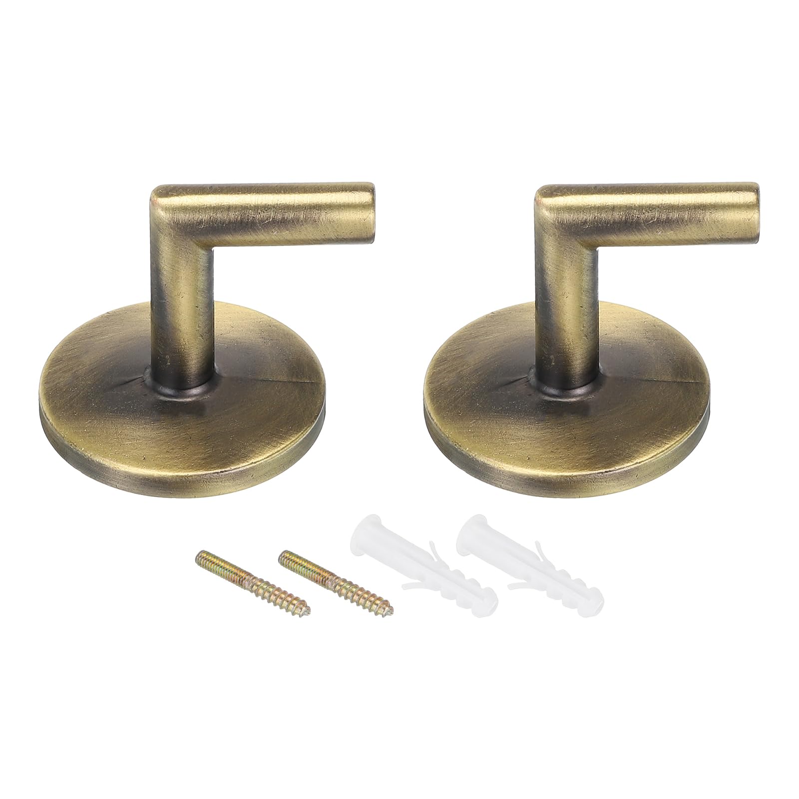 PATIKIL Curtain Holdback, 2 Pack L Shaped Wall Mounted Curtain Tiebacks Screw Hooks Hanger for Drapery Clothes Coats Towels Hats Accessories, Bronze
