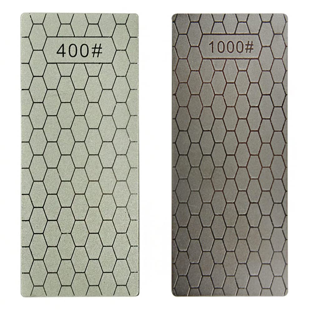 CENPEK 2Pcs Diamond Sharpening Stone Diamond Plate Honing Stone Diamond Professional Bench Stone For Kitchen Sharpening Dull Blunt Or Tired Edges-5.9 x 2.48In