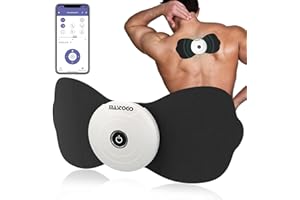 MASTOGO Wireless TENS & EMS Unit Back Pain Relief Massager - APP Controlled Bluetooth EMS Muscle Stimulator Machine for Back Shoulder Leg Neck Pain Relief (Black)