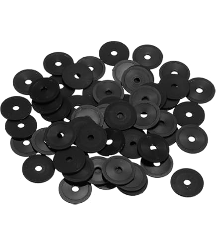 TOP-VIGOR 20Pcs Rubber Flat Washers, 9mm OD 4mm ID 1.2mm Thickness Heavy Duty Black Rubber Grommet Vibration Damping Pads Sealing Gasket Washers For - View #2