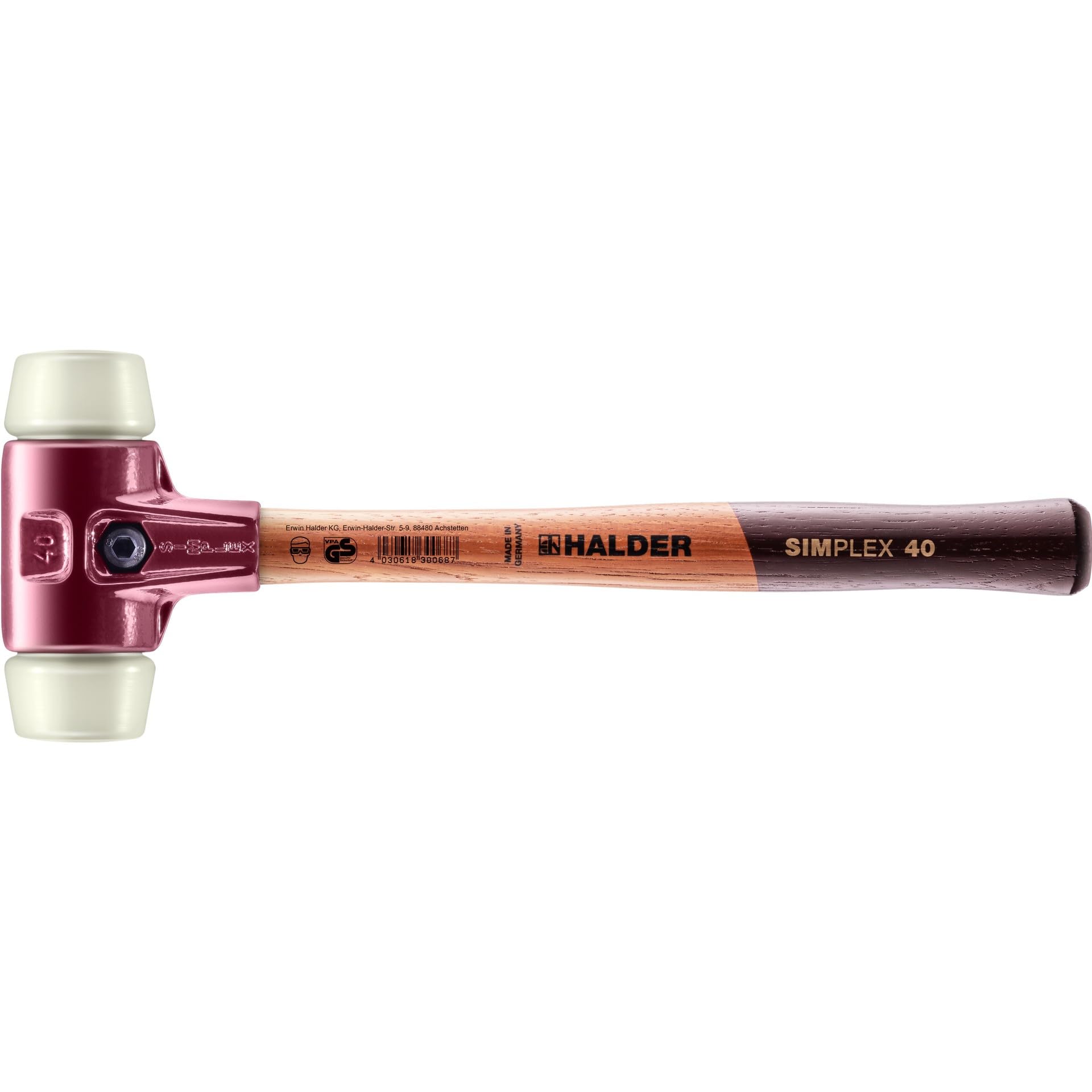 Halder 3008040 40 mm 3008 Nylon "Simlpex" EH Soft-Face Mallet - Multi-Colour